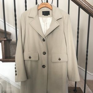 BCBG Cream Wool Blend Coat